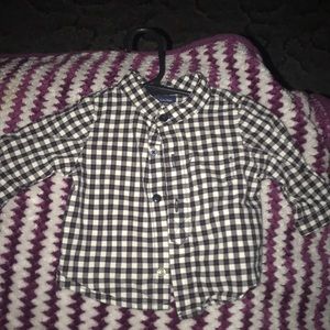 0-3 month black and white button up dress shirt